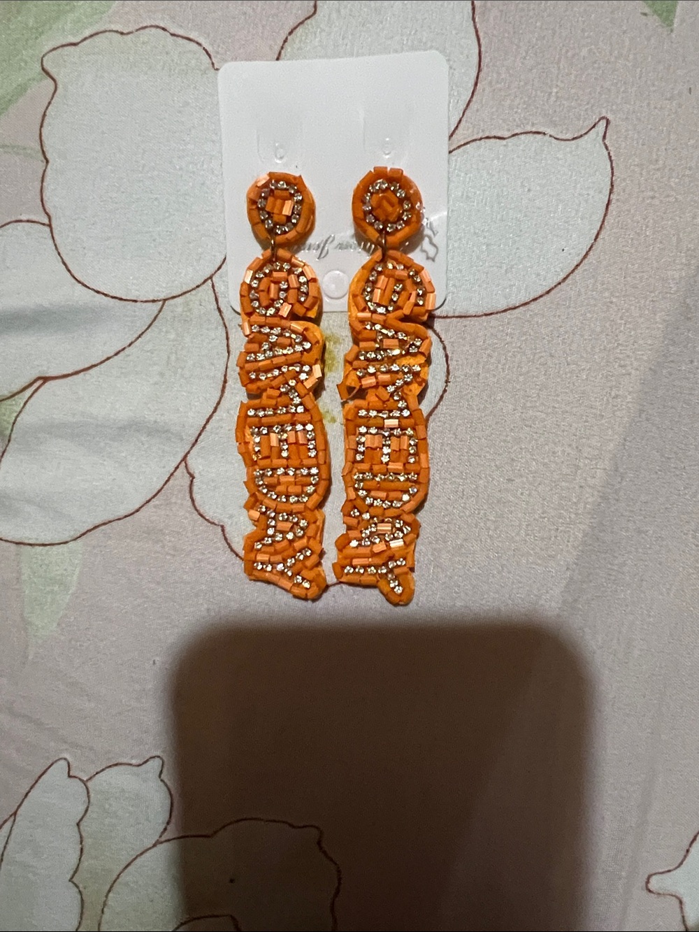 Orange Beaded Drop Earrings GameDay - Women Jewelry